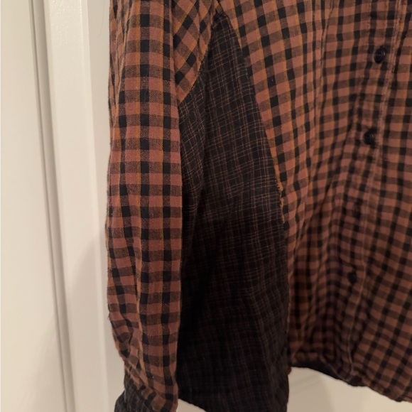 Umgee Brown and Black Plaid Button Down Shirt - Picture 3 of 7